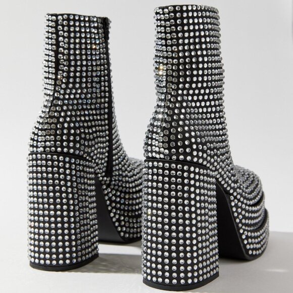 🕺💿💋STUNNING 70s GLAM!💋💿🕺Disco Fever Studio 54 Rhinestone Platform Boots - Picture 4 of 16